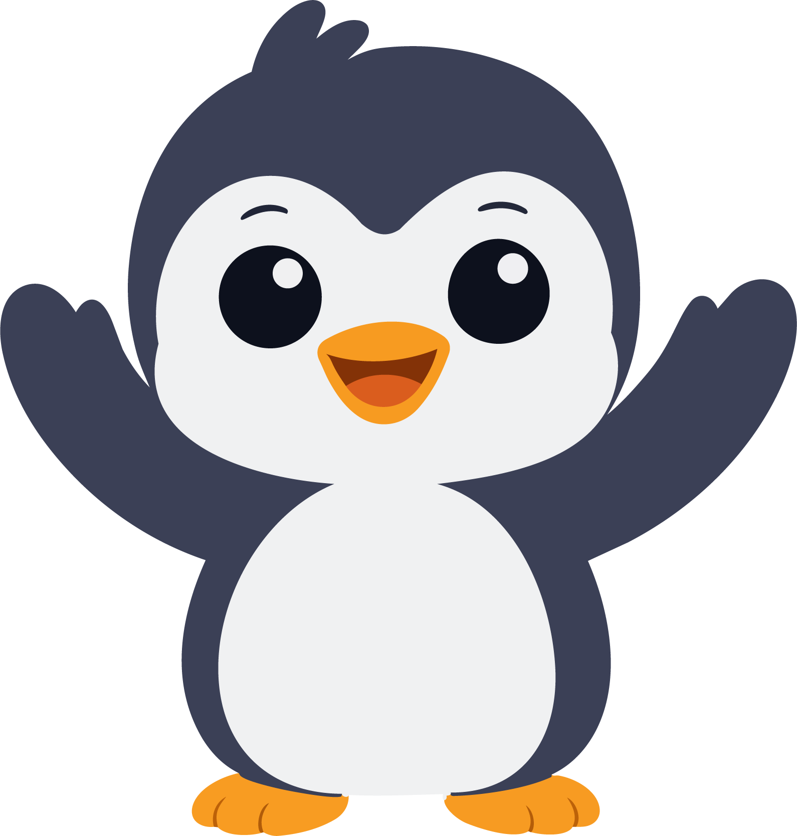 Pinguim do Comandu comemorando